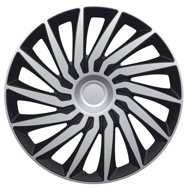 AutoStyle AutoStyle 4-Delige Wieldoppenset Kendo 13-inch zilver/zwart