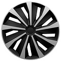 AutoStyle AutoStyle 4-Delige Wieldoppenset Grip 16-inch zilver/zwart