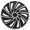 AutoStyle AutoStyle 4-Delige Wieldoppenset Turbo 14-inch zilver/zwart