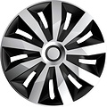 AutoStyle AutoStyle 4-Delige Wieldoppenset Penta 15-inch zilver/zwart