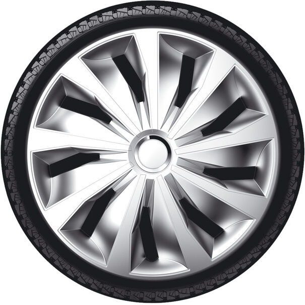 AutoStyle AutoStyle 4-Delige Wieldoppenset Grip Pro 16-inch zilver