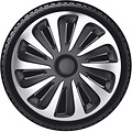 AutoStyle AutoStyle 4-Delige Wieldoppenset Caliber 16-inch zilver/zwart carbon-look