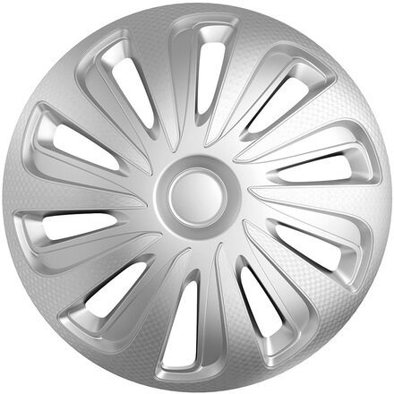 4-Delige Wieldoppenset Caliber 16-inch zilver carbon-look