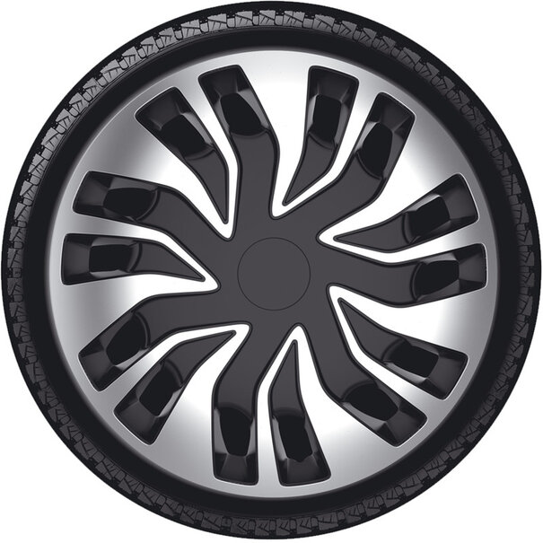 AutoStyle AutoStyle 4-Delige Wieldoppenset Fast-VAN 15-inch zilver/zwart (bol)