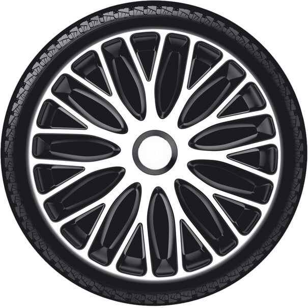 AutoStyle 4-Delige Wieldoppenset Mugello 16-inch wit/zwart