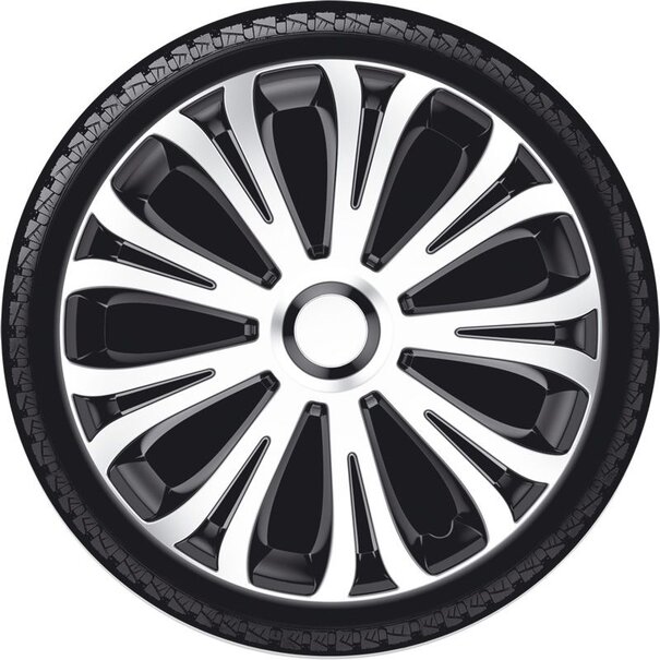 AutoStyle AutoStyle 4-Delige Wieldoppenset Avera 13-inch zilver/zwart