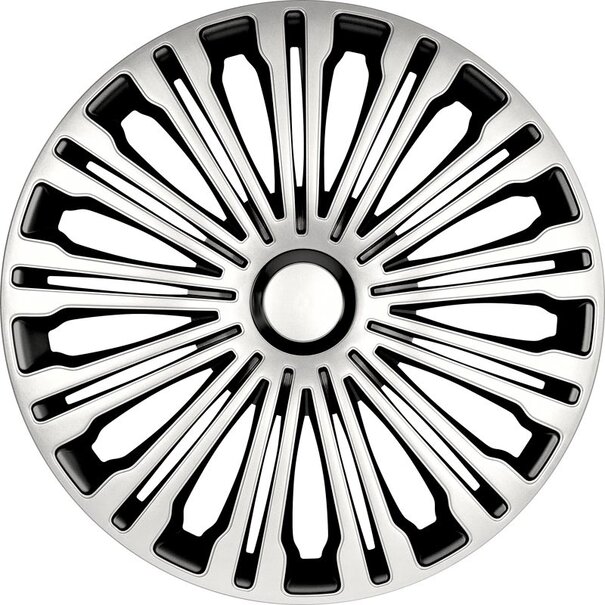 AutoStyle AutoStyle 4-Delige Wieldoppenset Volante 17-inch zilver/zwart