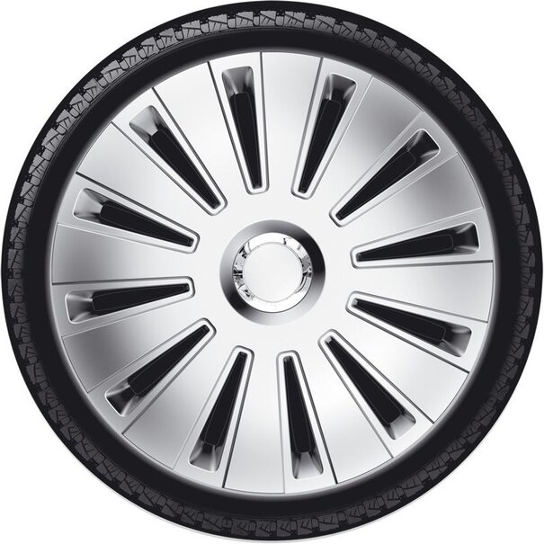 AutoStyle AutoStyle 4-Delige Wieldoppenset Daytona Pro 13-inch zilver/chroom ring