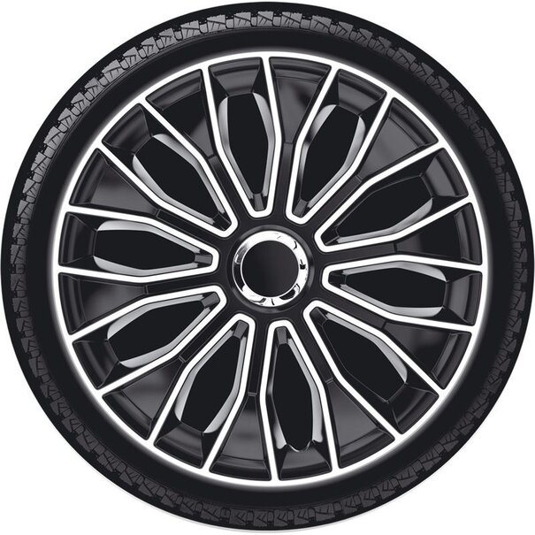 AutoStyle AutoStyle 4-Delige Wieldoppenset Voltec Pro 16-inch zwart/wit