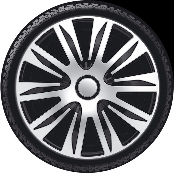 AutoStyle AutoStyle 4-Delige Wieldoppenset Nardo 16-inch zilver/zwart
