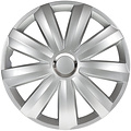 AutoStyle 4-Delige Wieldoppenset Venture Pro 13-inch zilver + chroom ring (Nylon)