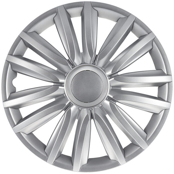 AutoStyle 4-Delige Wieldoppenset Intenso Pro 16-inch zilver + chroom ring