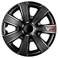 AutoStyle 4-Delige Wieldoppenset VR 16-inch zwart/carbon-look/logo