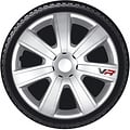 AutoStyle 4-Delige Wieldoppenset VR 16-inch zilver/carbon-look/logo