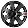 4-Delige Wieldoppenset VR 15-inch zwart/carbon-look/logo