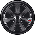 AutoStyle 4-Delige Wieldoppenset VR 15-inch zwart/carbon-look/logo