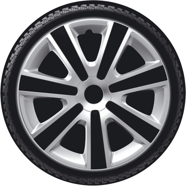 AutoStyle AutoStyle 4-Delige Wieldoppenset VR 14-inch zilver/zwart