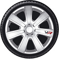 AutoStyle 4-Delige Wieldoppenset VR 13-inch zilver/carbon-look/logo