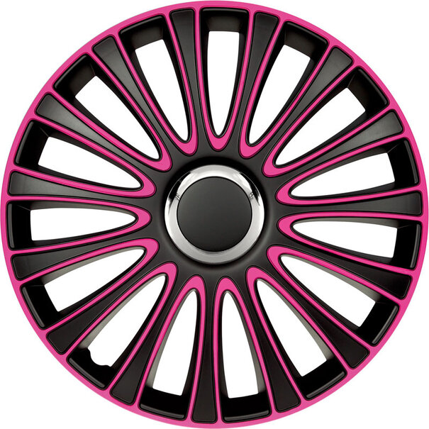 AutoStyle 4-Delige Wieldoppenset LeMans 17-inch zwart/roze