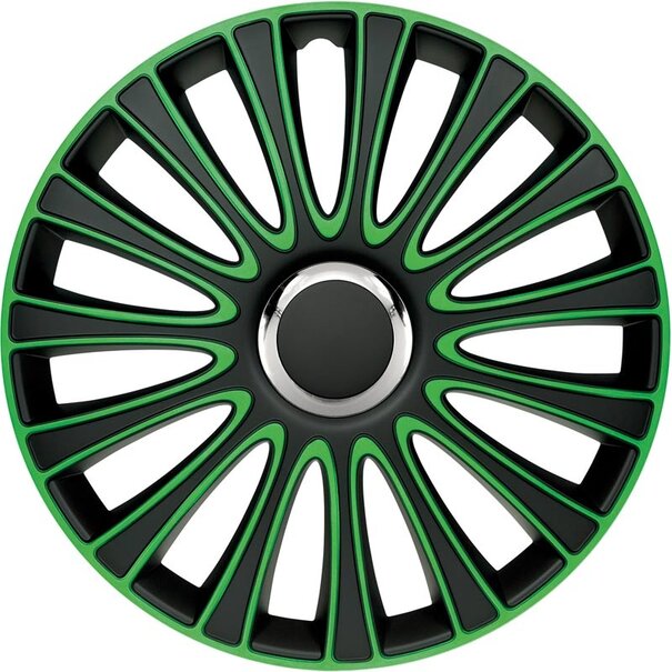 AutoStyle 4-Delige Wieldoppenset LeMans 17-inch zwart/groen