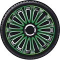 AutoStyle 4-Delige Wieldoppenset LeMans 17-inch zwart/groen