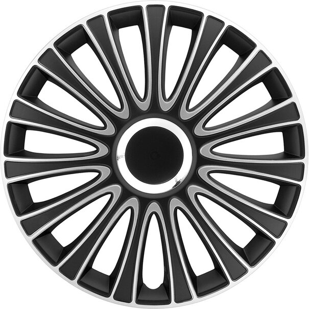 AutoStyle 4-Delige Wieldoppenset LeMans 17-inch zwart/zilver