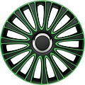 AutoStyle 4-Delige Wieldoppenset LeMans 13-inch zwart/groen