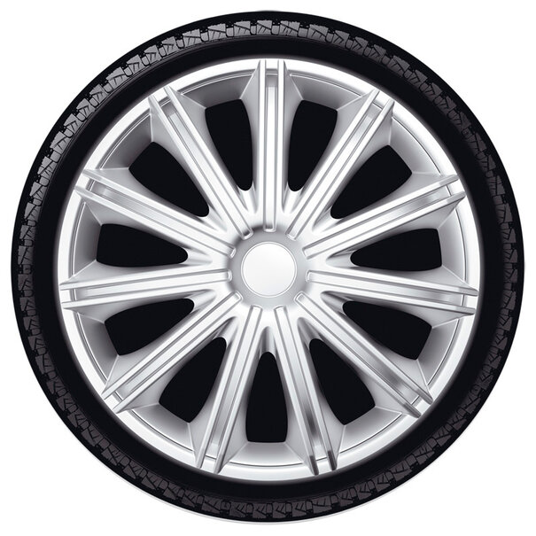AutoStyle AutoStyle 4-Delige Wieldoppenset Nero 18-inch zilver