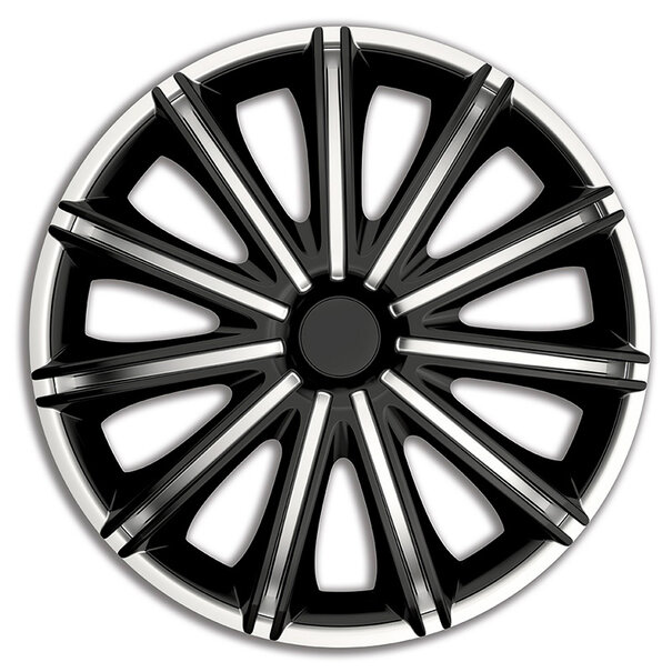 AutoStyle 4-Delige Wieldoppenset Nero 17-inch zilver/zwart