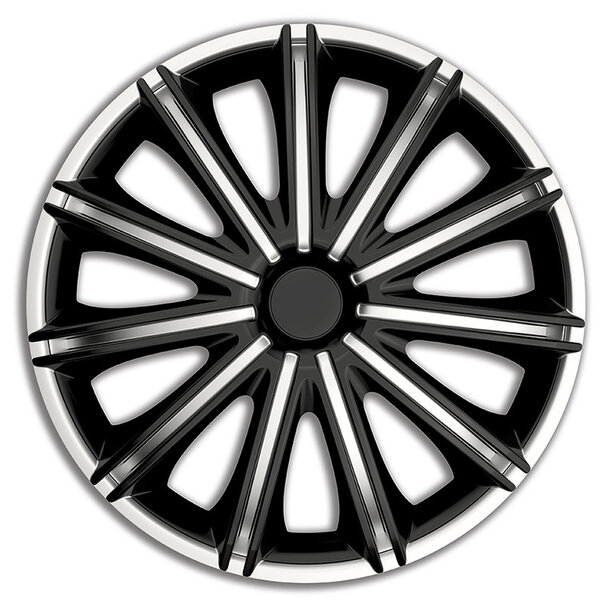 AutoStyle AutoStyle 4-Delige Wieldoppenset Nero 16-inch zilver/zwart