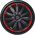 AutoStyle AutoStyle 4-Delige Wieldoppenset Nero R 16-inch zwart/rood