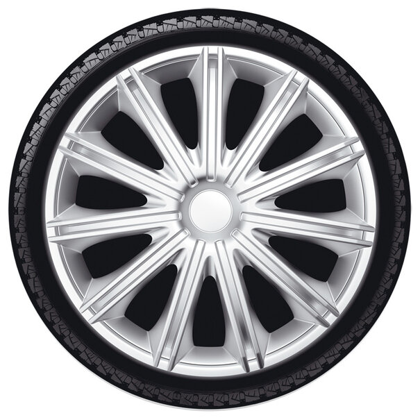 AutoStyle AutoStyle 4-Delige Wieldoppenset Nero 14-inch zilver