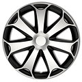 AutoStyle 4-Delige Wieldoppenset Mega 16-inch zilver/zwart