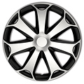 AutoStyle AutoStyle 4-Delige Wieldoppenset Mega 16-inch zilver/zwart