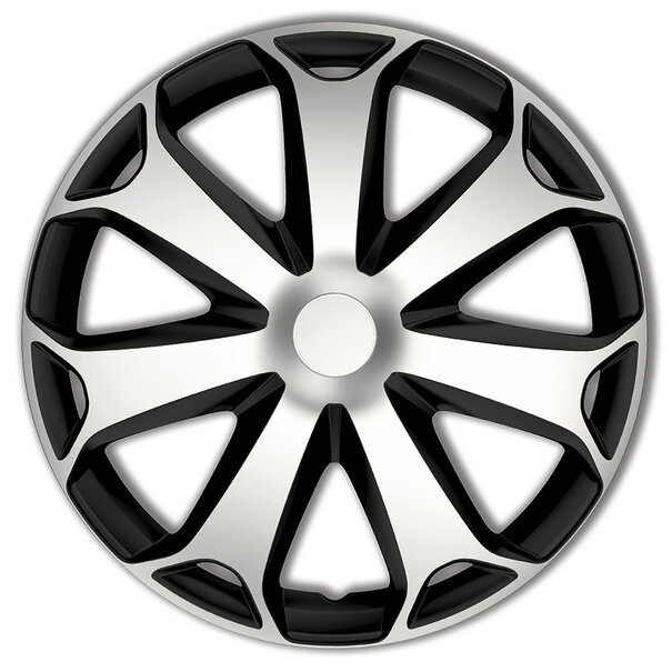 AutoStyle AutoStyle 4-Delige Wieldoppenset Mega 16-inch zilver/zwart