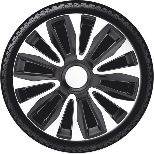 AutoStyle AutoStyle 4-Delige Wieldoppenset Avalone 15-inch zilver/zwart