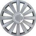 AutoStyle 4-Delige Wieldoppenset Spyder 16-inch zilver + chroom ring