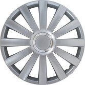 AutoStyle 4-Delige Wieldoppenset Spyder 15-inch zilver + chroom ring