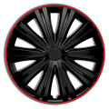 AutoStyle AutoStyle 4-Delige Wieldoppenset Giga R 13-inch zwart/rood