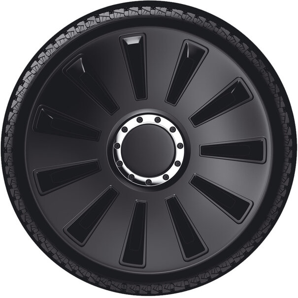 AutoStyle AutoStyle 4-Delige Wieldoppenset Silverstone Pro 16-inch zwart