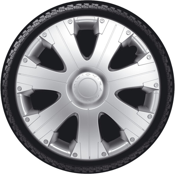 AutoStyle 4-Delige Wieldoppenset Racing 14-inch zilver