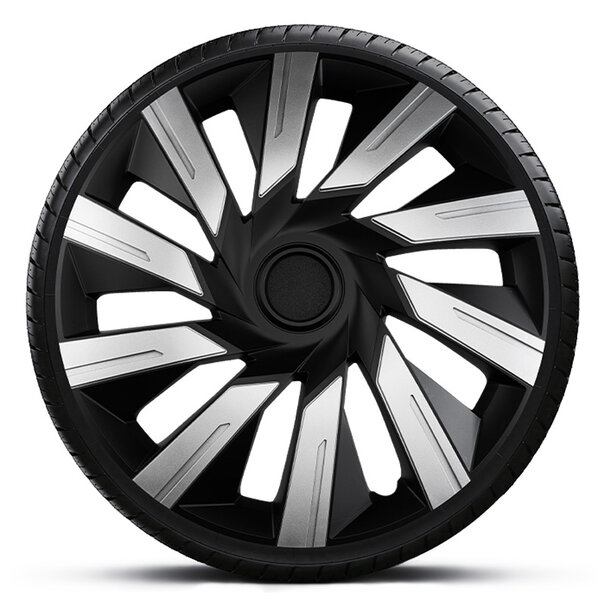 J-Tec 4-Delige J-Tec Wieldoppenset Tecna 16-inch zilver/zwart