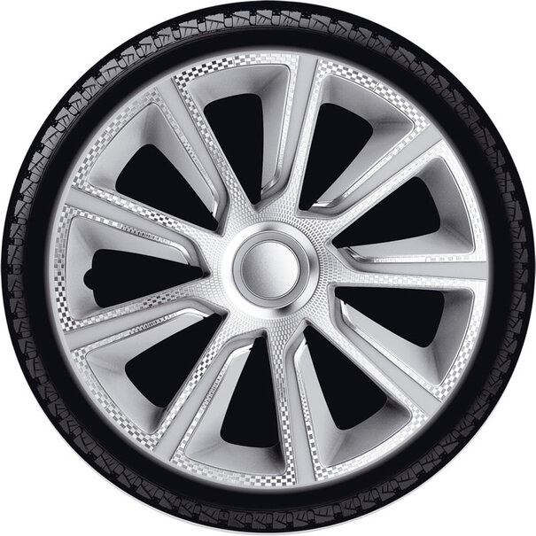 J-Tec  J-Tec Wieldoppenset Veron - 16-inch - Zilver/Carbon-look