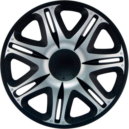 4-Delige J-Tec Wieldoppenset Nascar 16-inch zilver/zwart