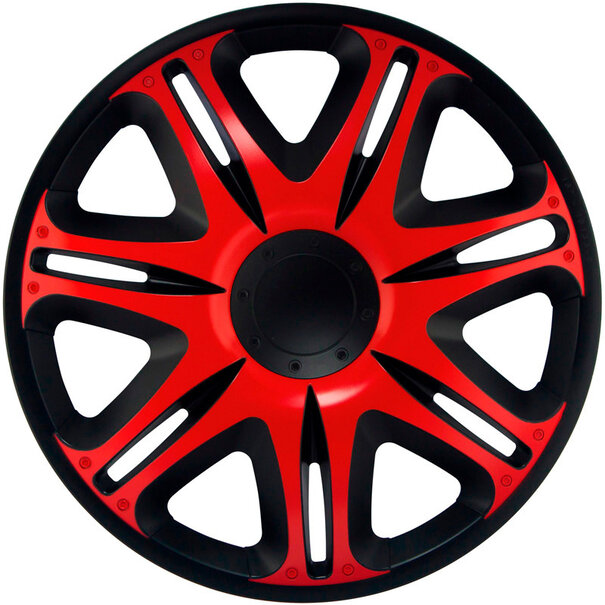 J-Tec 4-Delige J-Tec Wieldoppenset Nascar 16-inch zwart/rood