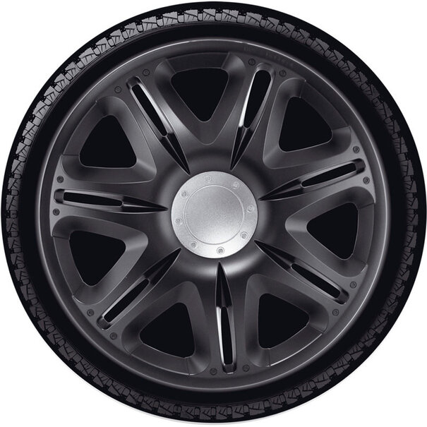 J-Tec J-Tec Wieldoppenset Nascar - 16-inch - Zwart