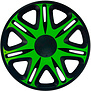 4-Delige J-Tec Wieldoppenset Nascar 15-inch zwart/groen