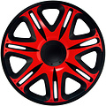J-Tec 4-Delige J-Tec Wieldoppenset Nascar 14-inch zwart/rood