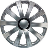 4-Delige J-Tec Wieldoppenset Modena - 16-inch - Zilver + Chroom ring