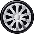 J-Tec 4-Delige J-Tec Wieldoppenset Modena - 16-inch - Zilver + Chroom ring
